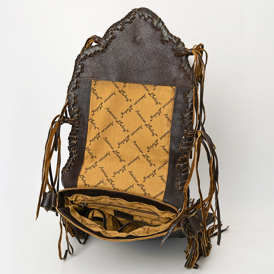American Darling Messenger Bag Western Hair-On Cowhide Genuine Leather Handcrafted Crossbody Purse with Fringes and YKK Zipper