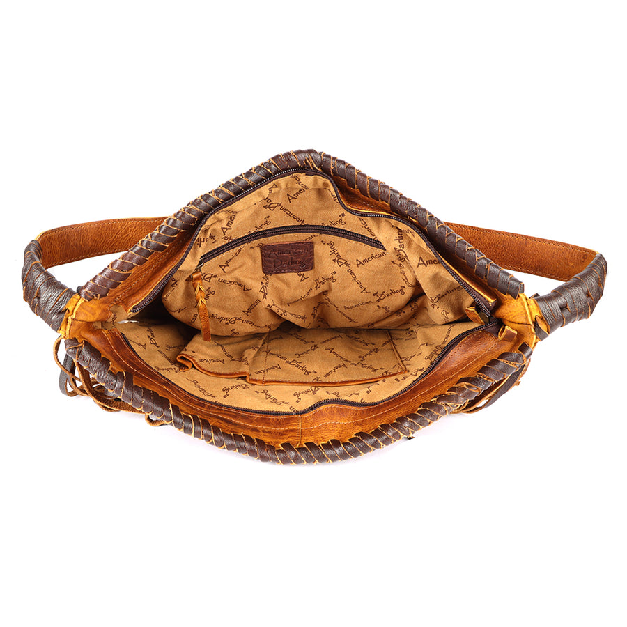 American Darling Hobo Bag Western Genuine Leather Handcrafted Slouchy Shoulder Purse with Fringes and YKK Zipper