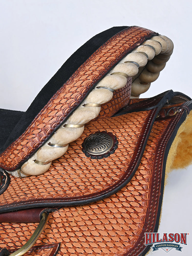 HILASON Western Horse Ranch Roping American Leather Saddle Brown