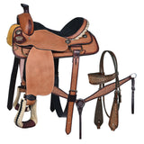 HILASON Western Horse Ranch Roping American Leather Saddle Brown - Uhorse