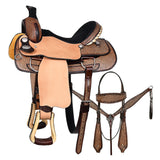 HILASON Western Horse Ranch Roping American Leather Saddle Brown