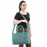 American Darling Duffel Hand Tooled Genuine Leather Women Bag Western Handbag Purse