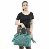 American Darling Duffel Hand Tooled Genuine Leather Women Bag Western Handbag Purse