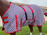 HILASON 66"-84" Horse Fly Sheet UV Protect Mesh Bug Mosquito Summer Blue/Red Plaid | Horse Fly Sheet | Horse Western Fly Sheet | Fly Sheets for Horses | Mosquitoes Protection for Horses