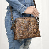 American Darling Hand Tooled Genuine Leather Women Bag Western Handbag Purse