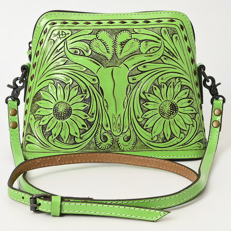American Darling Wallet for Women, Hand Tooled Floral Leather, Vegetable-Tanned Full Grain Western Clutch with YKK Zipper
