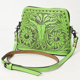 American Darling Hand Tooled Western Leather Wallet - Floral Carved Full Grain Leather - Uhorse