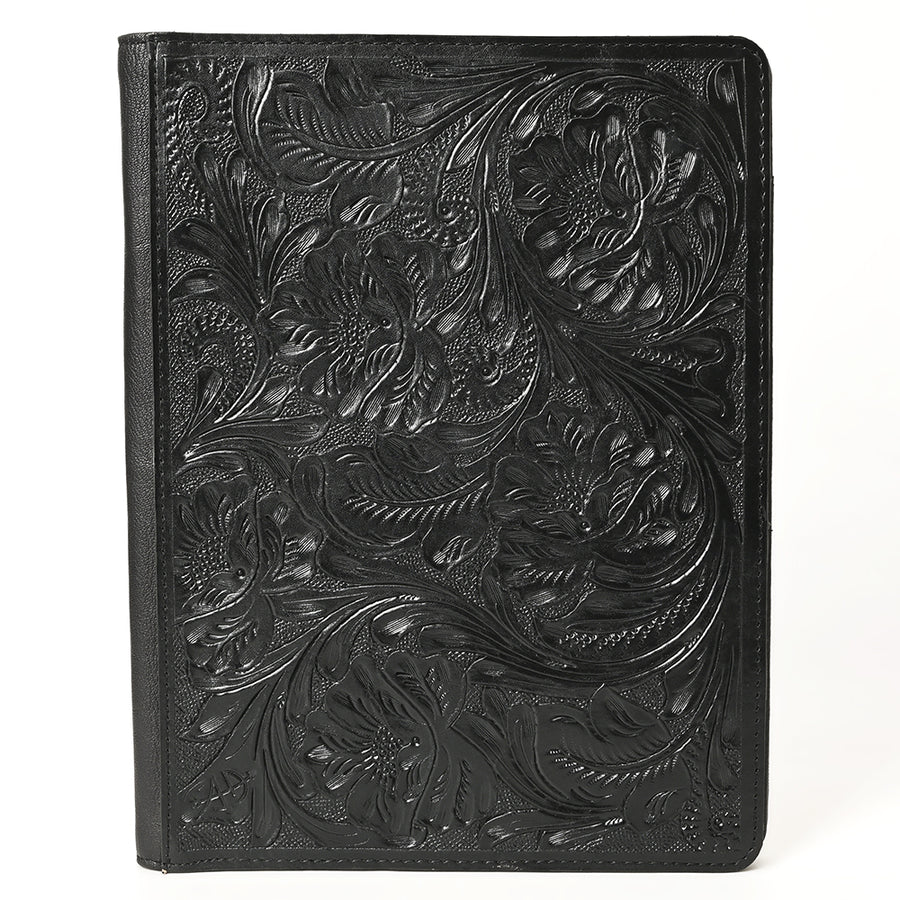 American Darling Western Portfolio Bag – Hand-Tooled Floral Carved Genuine Leather Organizer Case for Work, Travel & Daily Use