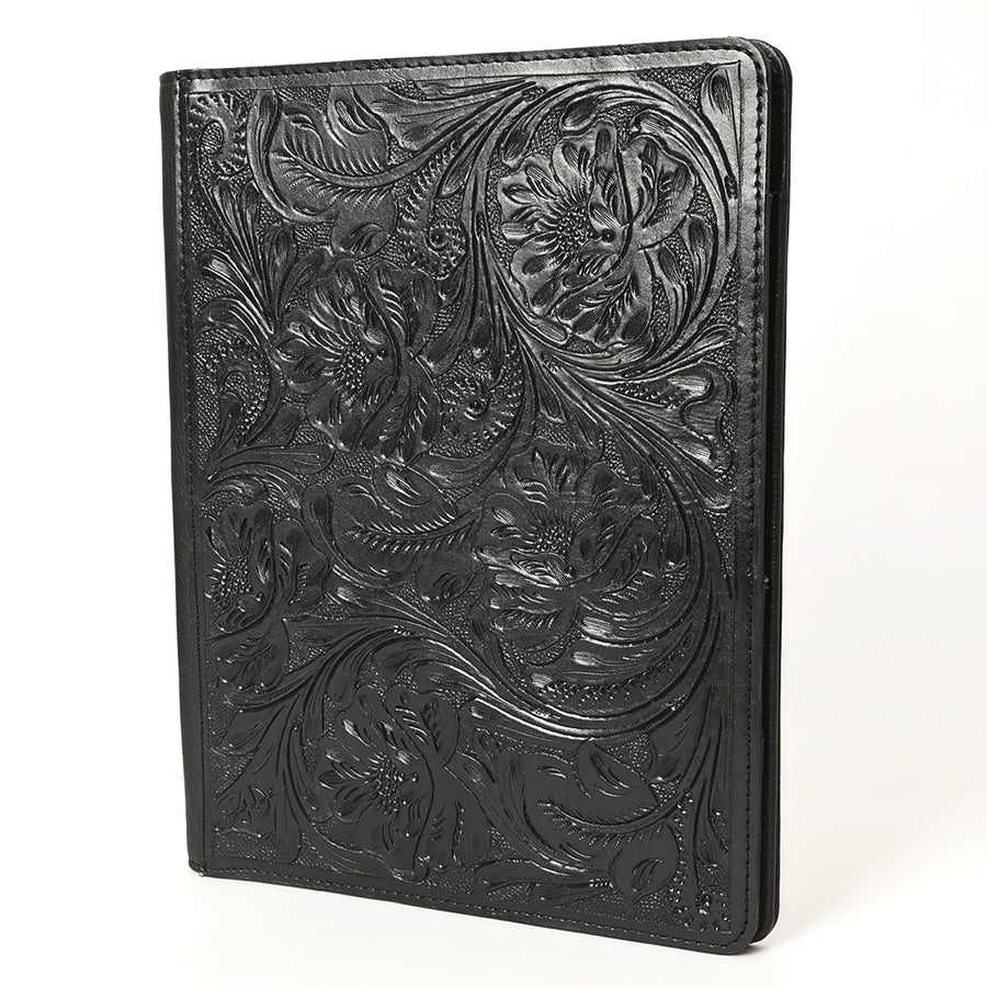 American Darling Western Hand-Tooled Leather Portfolio Bag - Floral Carved Genuine Leather Case - Uhorse