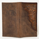 BAR H EQUINE Western Floral Rodeo Bifold Men Women Genuine American Leather Wallet