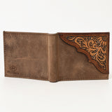 BAR H EQUINE Western Floral Rodeo Bifold Men Women Genuine American Leather Wallet