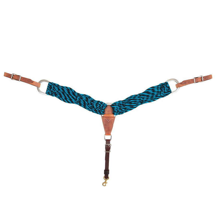 3 In Martin Saddlery Natural Fiber H. Breastcollar Turquoise & Black – by Hilason – Cowboy and equestrian accessories