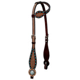 Bar H Equine Western Leather Horse Tack Set Basket Weave Carved Brown - Uhorse