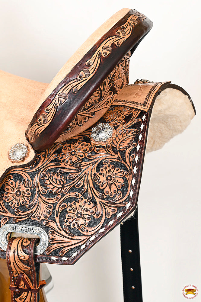 HILASON Flex Tree Western Horse Saddle in American Leather Barrel Trail | for Horses