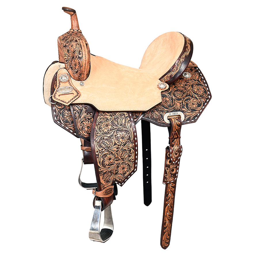 15 Flex Tree Western Horse Saddle American Leather Barrel Trail Hilason - Uhorse