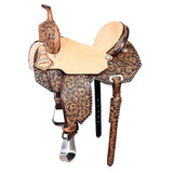 Flex Tree Western Horse Saddle In American Leather Barrel Trail Hilason