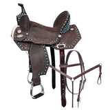 Hilason Western Horse Flex Tree Barrel Trail In Suede Leather Saddle and Biothane Tack Set - Uhorse