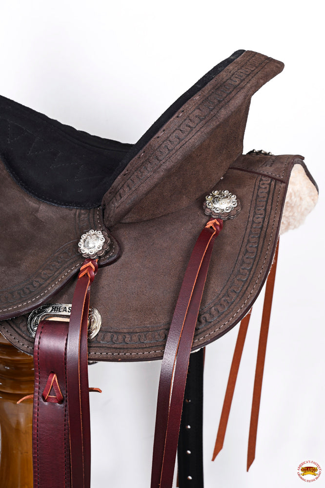 Hilason Western Horse Flex Tree Barrel Trail American Leather Saddle & Biothane Tack Set