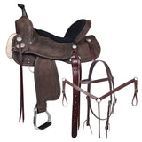 Hilason Western Horse Flex Tree Barrel Trail In Suede Leather Saddle & Biothane Leather Tack Set