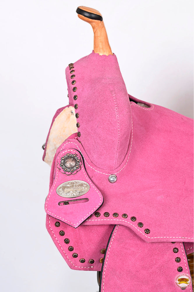 Hilason Western Horse Flex Tree Barrel Trail In Suede Leather Saddle & Biothane Tack Set