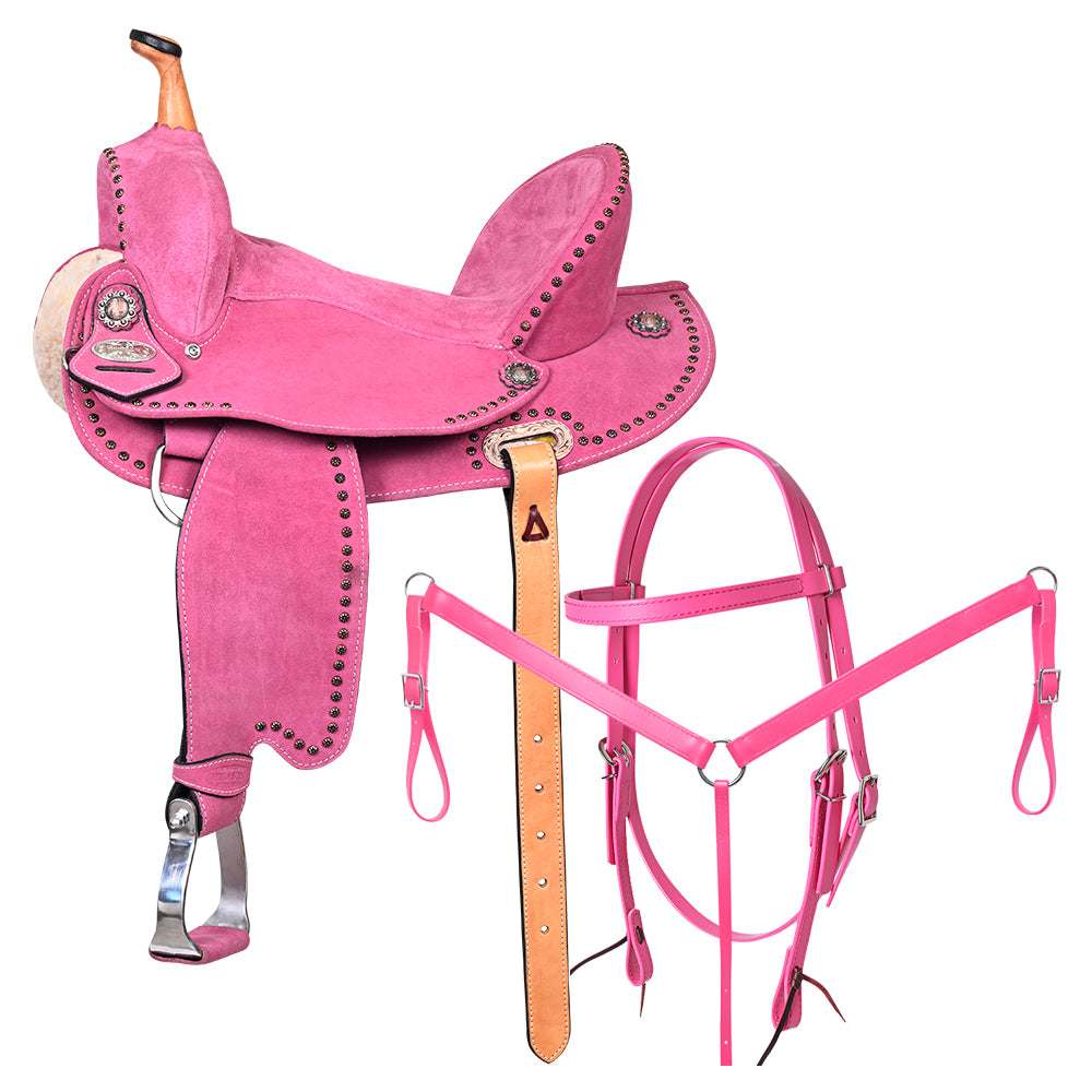 Hilason Braided Rawhide Core Bosal Hand Made Western Horse Tack Pink