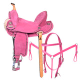 Hilason Western Horse Flex Tree Barrel Trail In Suede Leather Saddle and Biothane Tack Set - Uhorse