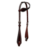 Bar H Equine W. Genuine Leather H. One Ear Headstall Dark Brown – by Hilason – Cowboy and equestrian accessories