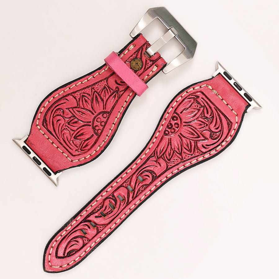American Darling Floral Hand Tooled I watch Men Women Genuine Leather Strap - Uhorse