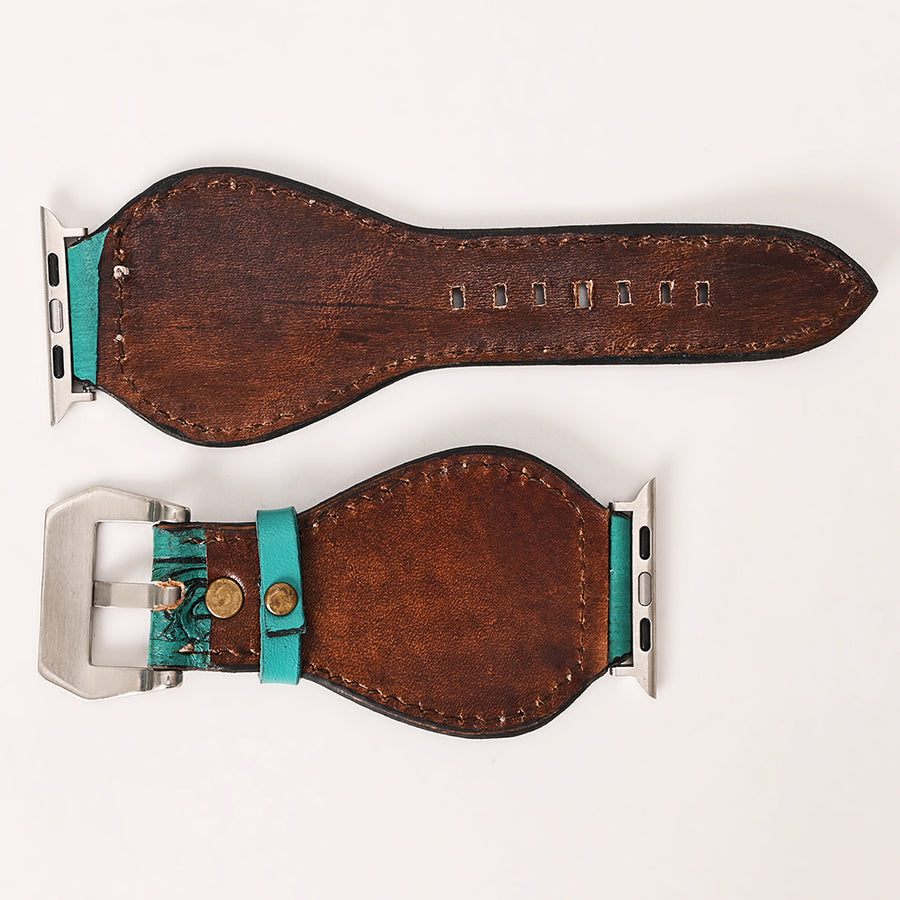 American Darling Beautifully Hand Tooled Painted Genuine Leather I watch Strap Men and Women Unisex
