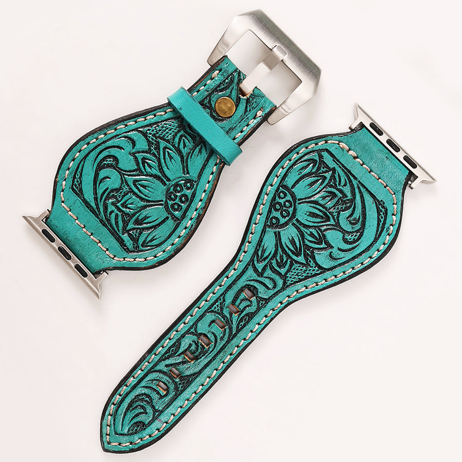 American Darling Floral Hand Tooled I watch Men Women Genuine Leather Strap - Uhorse