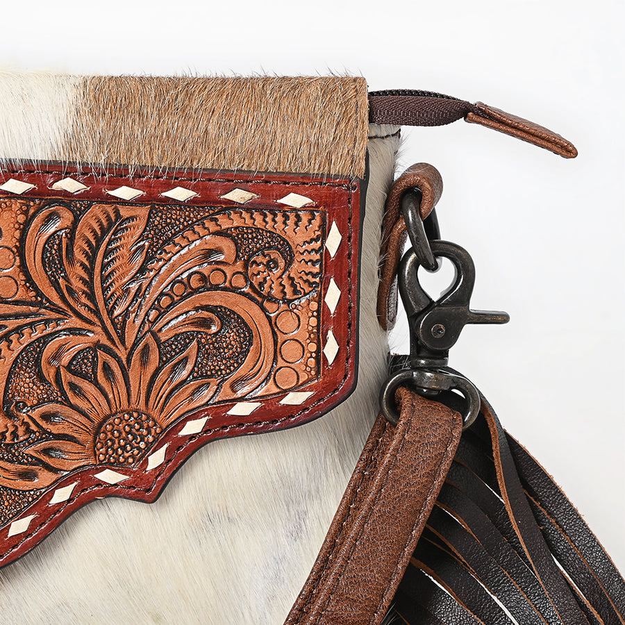 American Darling Envelope Hand Tooled Hair Genuine Leather Western Women Bag | for Cute