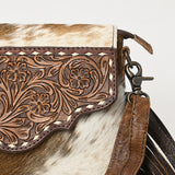 American Darling Adbg1050A Envelope Hand Tooled Hair-On Genuine Leather Women Bag Western Handbag Purse