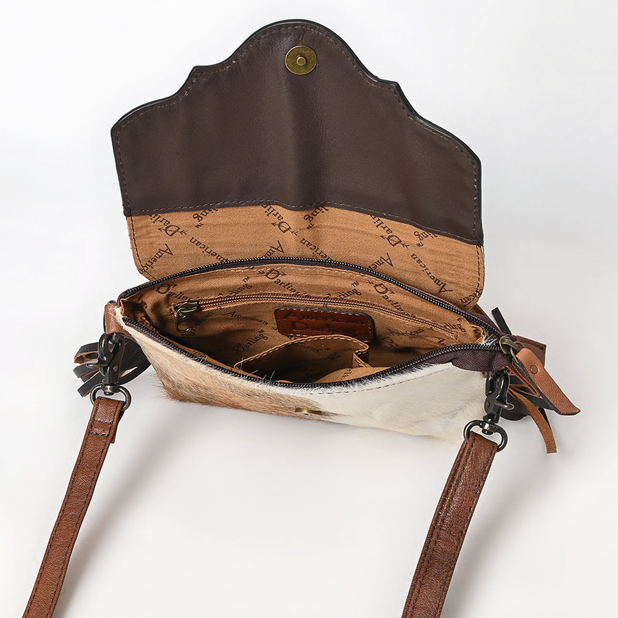 American Darling Envelope Hand Tooled Hair Genuine Leather Western Women Bag | for Cute