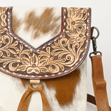 American Darling Adbg1486 Cross Body I Hand Tooled Hair-On Genuine Leather Women Bag Western Handbag Purse