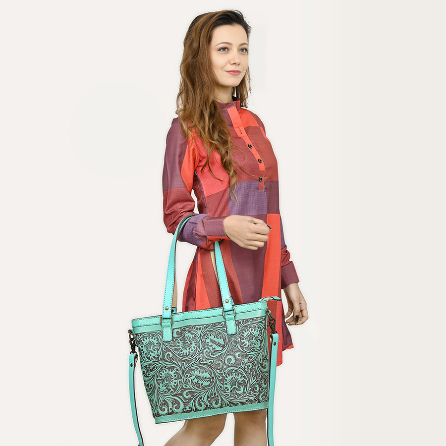 American Darling Tote Hand Tooled Genuine Leather Western Women Bag Handbag Purse | Travel Bags College Casual