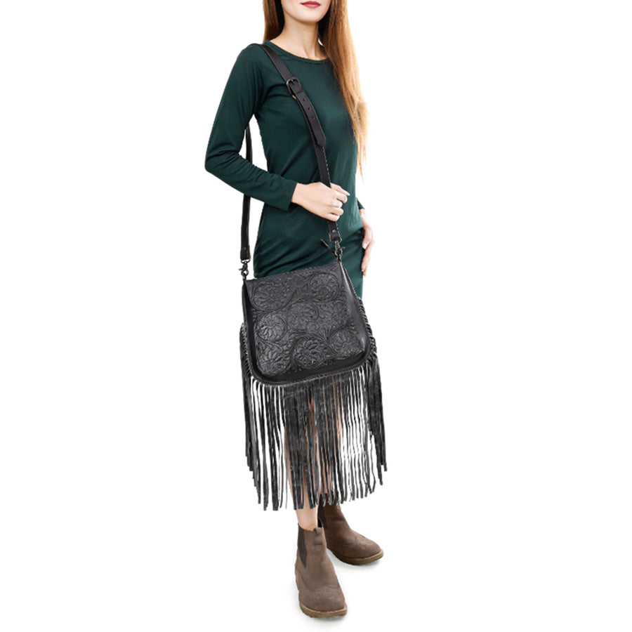 American Darling Messenger Hand Tooled Genuine Leather Western Women Bag Handbag Purse | Travel Bags College Casual