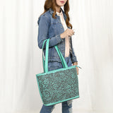 American Darling Tote Hand tooled Genuine Suede Leather Women Bag W.