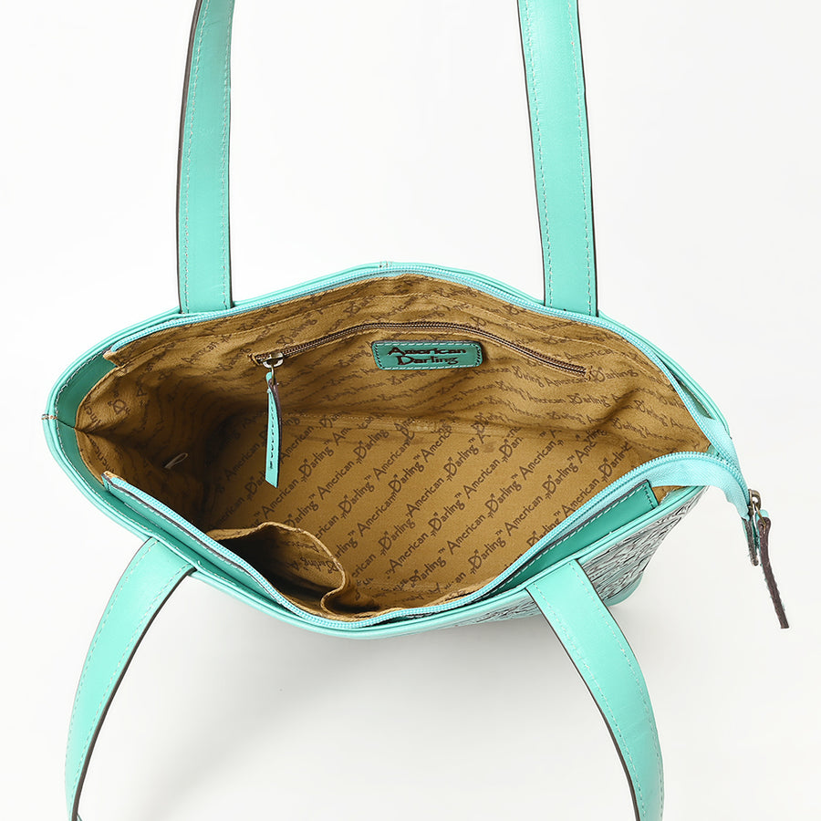 American Darling Tote Hand tooled Genuine Suede Leather Women Bag Western Handbag Purse | Travel Bags