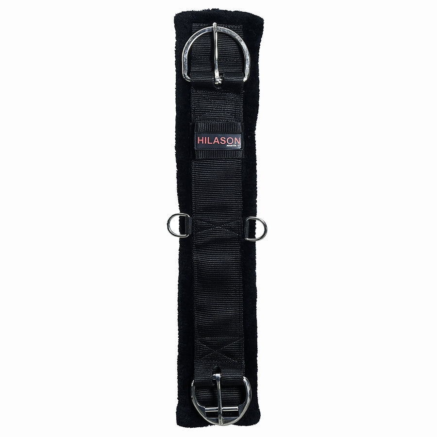 Hilason Western Horse Nylon Padded Fleece Straight Girth Stainless Steel Buckle Black - Uhorse