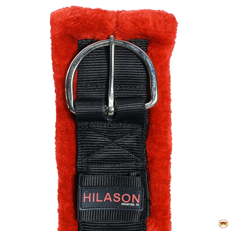 HILASON Western Horse Nylon Padded Fleece Straight Girth Stainless Steel Buckle | Cinch Strap for Horses Saddle