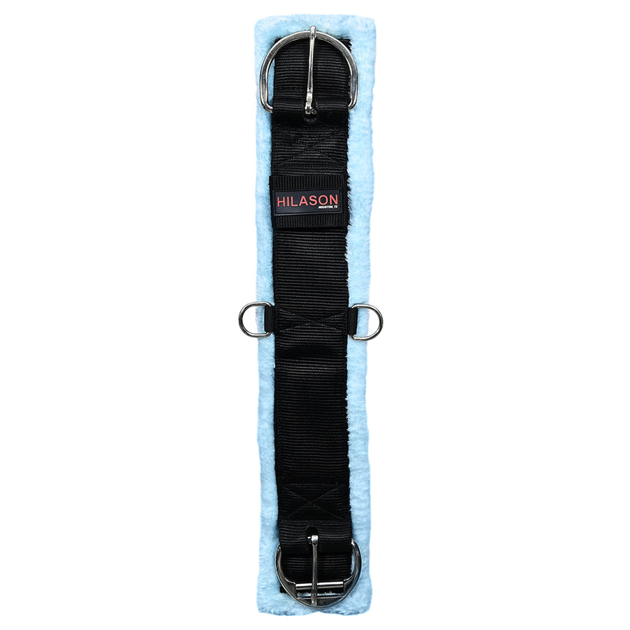 Hilason Western Horse Nylon Padded Fleece Straight Girth Stainless Steel Buckle Turquoise - Uhorse