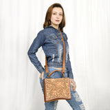 American Darling Adbg1487 Cross Body I Hand Tooled Genuine Leather Women Bag Western Handbag Purse