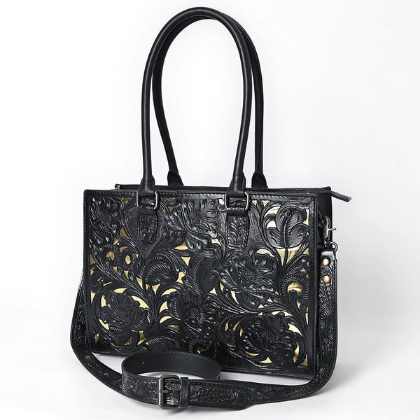 American Darling Hand-Tooled Genuine Leather Western Tote Bag for Women | Floral Carved Everyday Tote - Uhorse