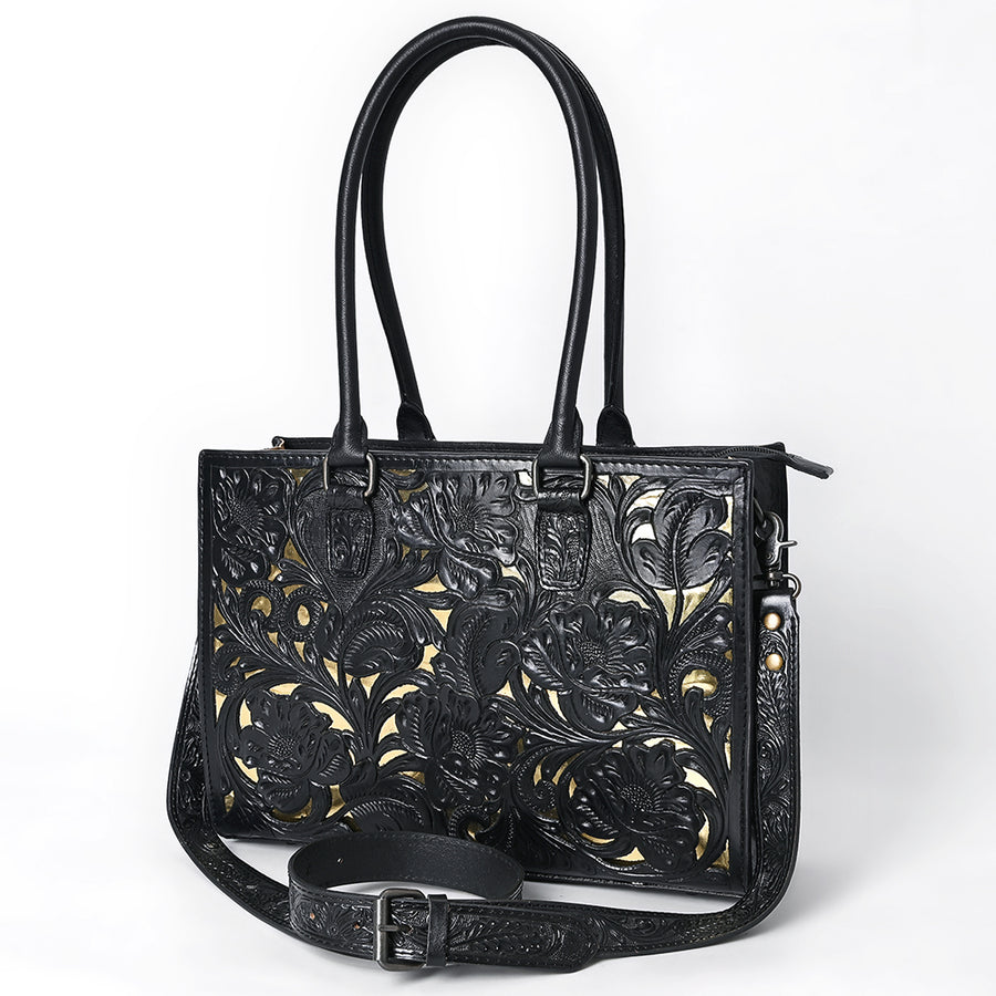 American Darling Hand-Tooled Genuine Leather Western Tote Bag for Women | Floral Carved Everyday Tote - Uhorse
