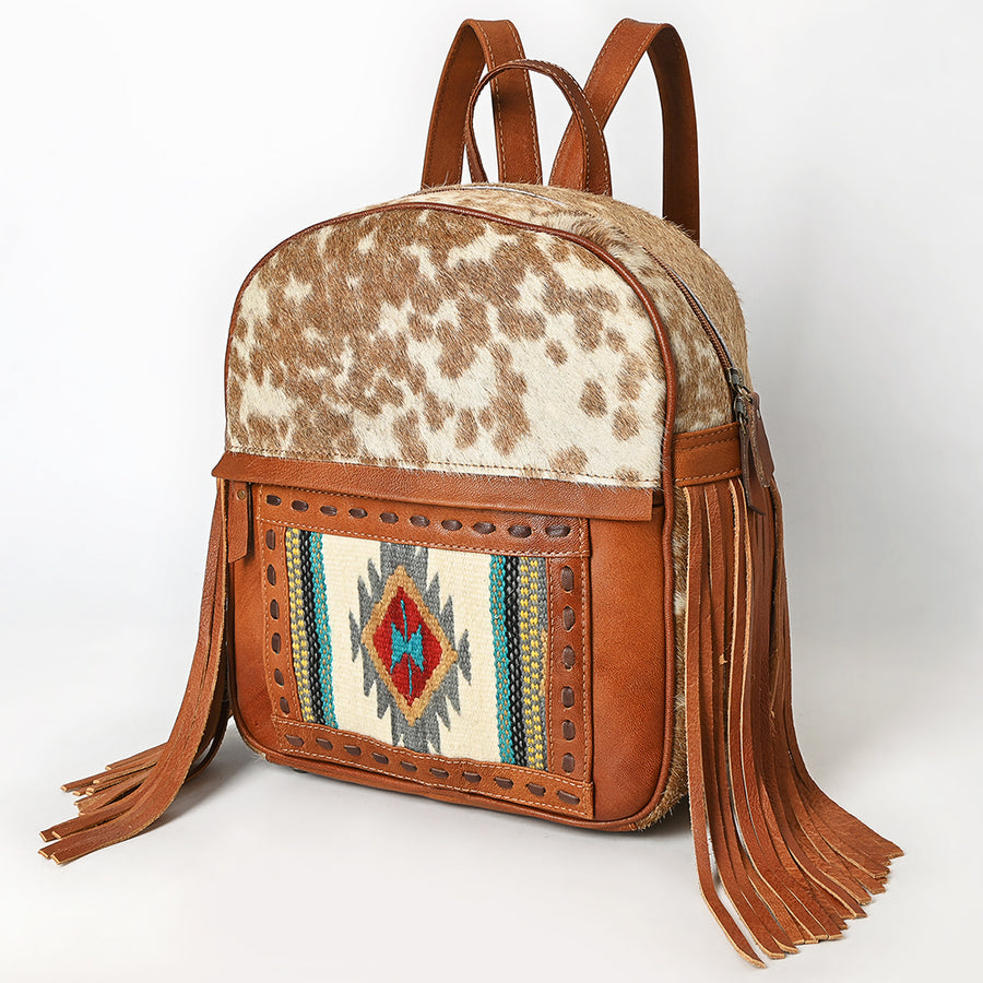 American Darling Hair-On Cowhide Leather Backpack Bag | Western Saddle Blanket Backpack - Uhorse