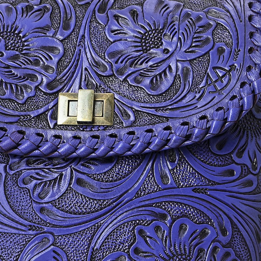 American Darling Hand-Tooled Genuine Leather Crossbody Bag | Floral Carved Full-Grain Western Purse | Everyday Leather Crossbody for Women