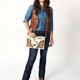 American Darling Adbg1497 Envelope Hand Tooled Hair-On Genuine Leather