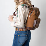 American Darling Adbg1498 Backpack Hand Tooled Genuine Leather Women