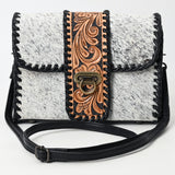 American Darling Adbg1503 Small Crossbody Hand Tooled Hair-On Genuine Leather Women Bag Western Handbag Purse