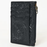 American Darling Western Leather Card Holder Bag with Hand-Tooled Floral Carved Detail - Uhorse